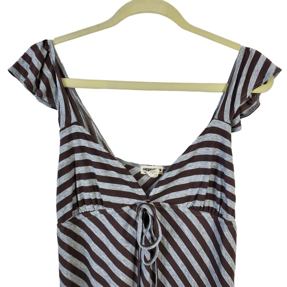 American Rag Brown & Grey Diagonal Stripe Short Dress Size Small - Picture 2 of 7